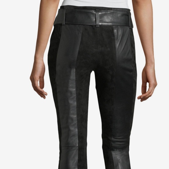 HOST PIC FRAME PANELED SUEDE/LEATHER SKINNY PANTS W/WIDE LEATHER GROMMET BELT 29 - Picture 6 of 9